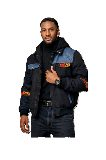 Ankara Denim Winter jacket